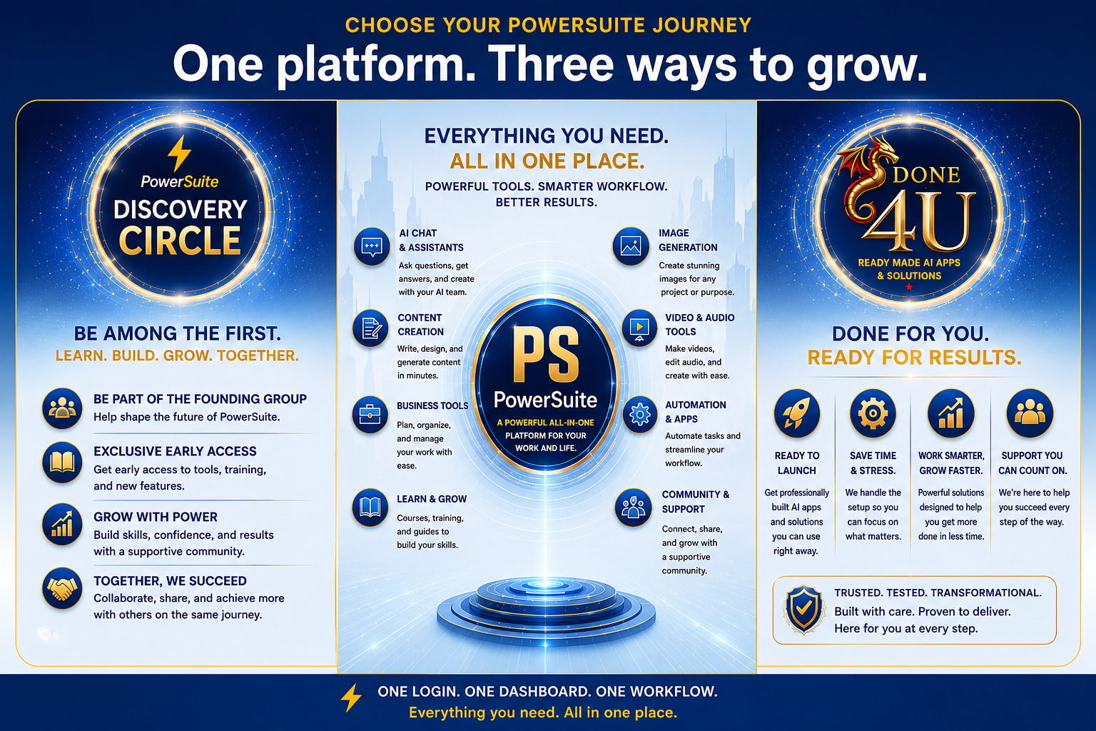 PowerSuite — one platform with three ways to grow